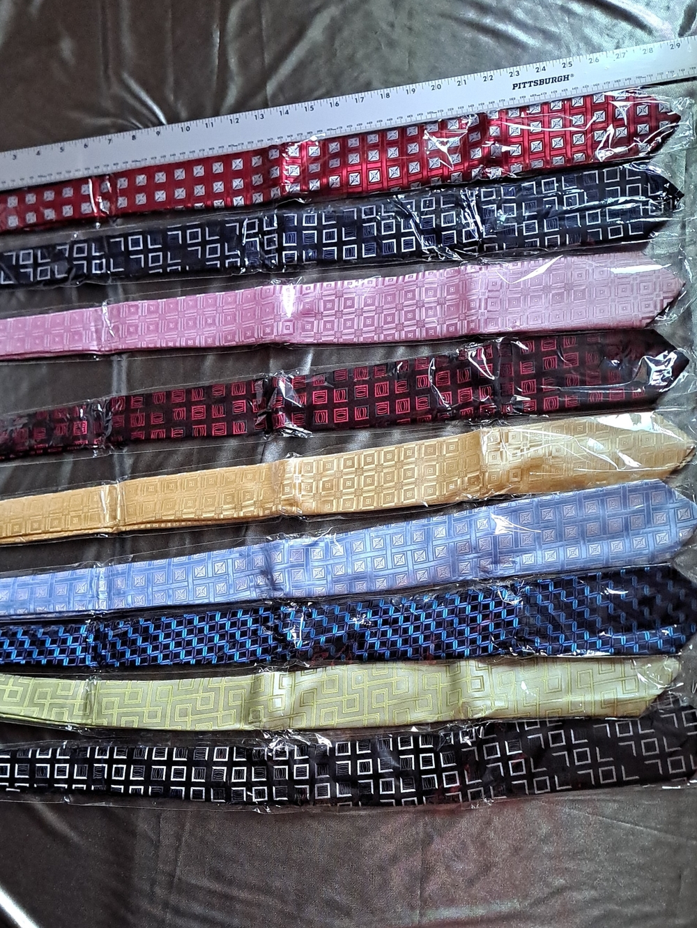 Men's Geometric Pattern Necktie - Assorted Colors 100% Polyester - Picture 5 of 11